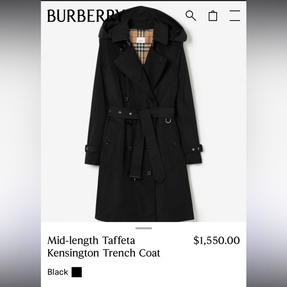 Burberry Trench Size 6 New Without Tags